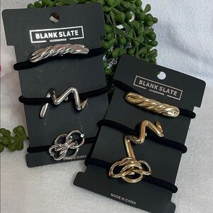 Mixed 3Pc Metallic Charm Hair Tie
Set in Silver or Hold Tone O/S